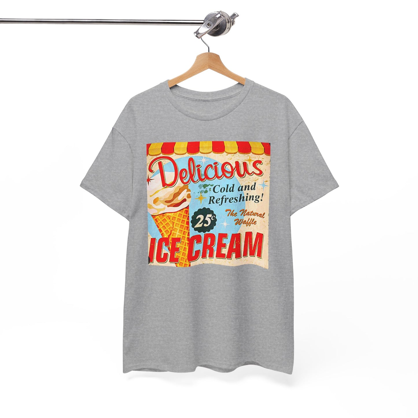 Retro "Ice Cold Ice Cream 25" T-Shirt — Vintage Soda Shop Graphic Tee