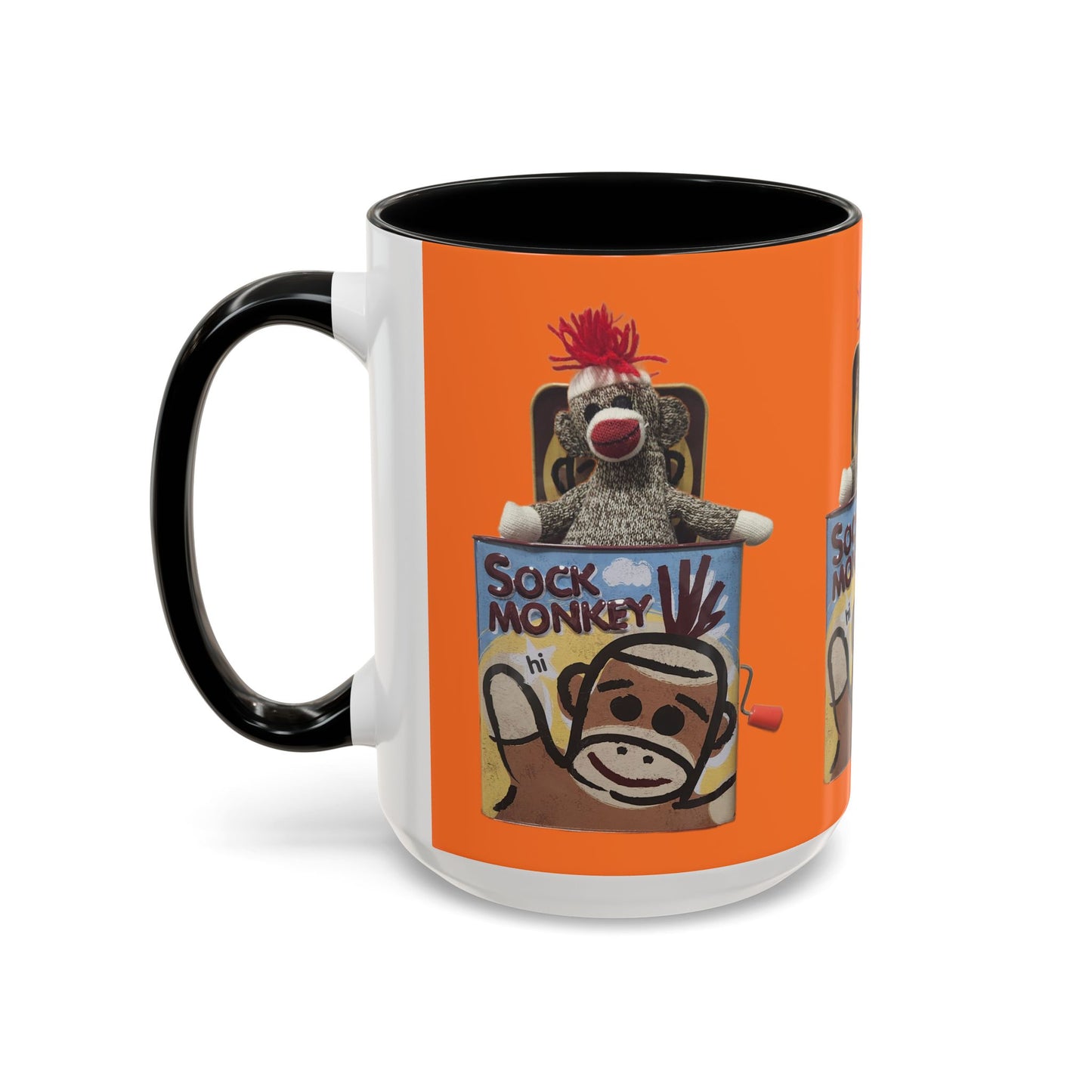 Sock Monkey Vintage Toy Accent Coffee Mug  Retro Kids and Adult Classic Memories