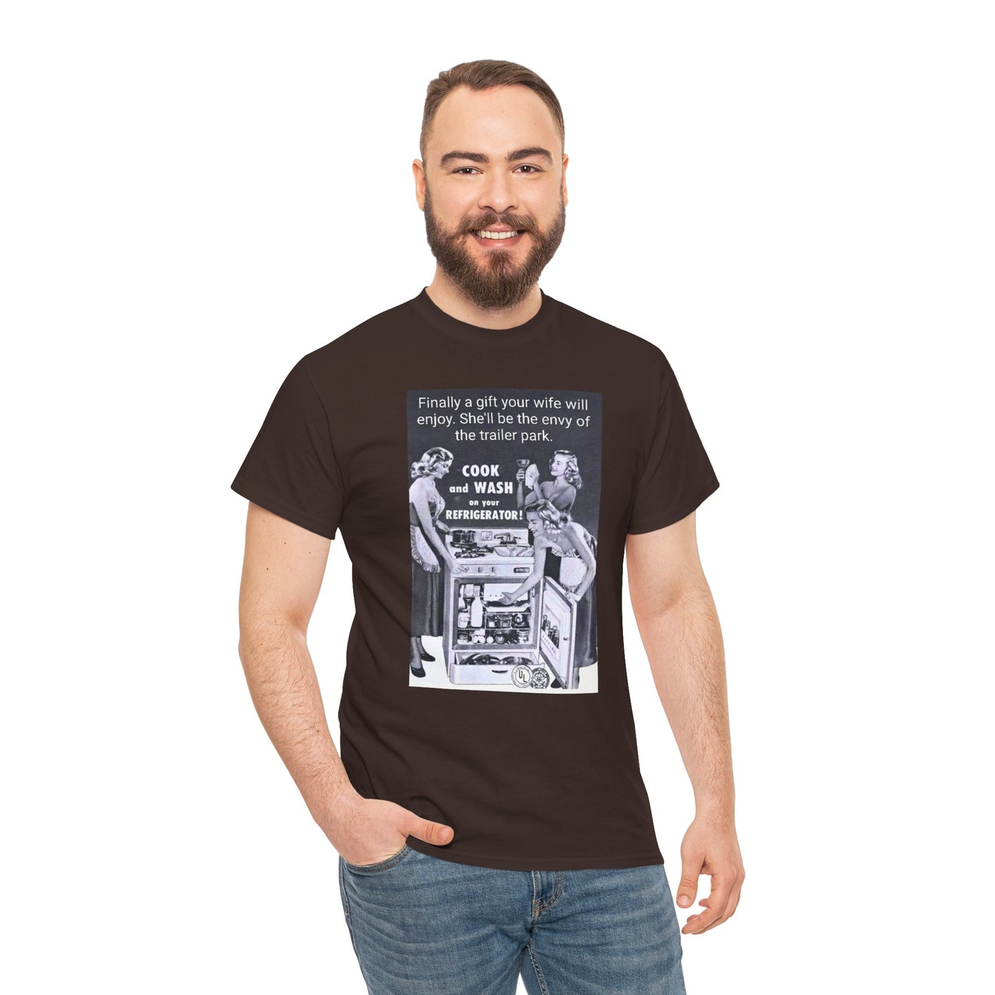 She'll be the envy of the trailer park Vintage Retro Ad Tee — “Finally a gift your wife will enjoy” Graphic T-Shirt