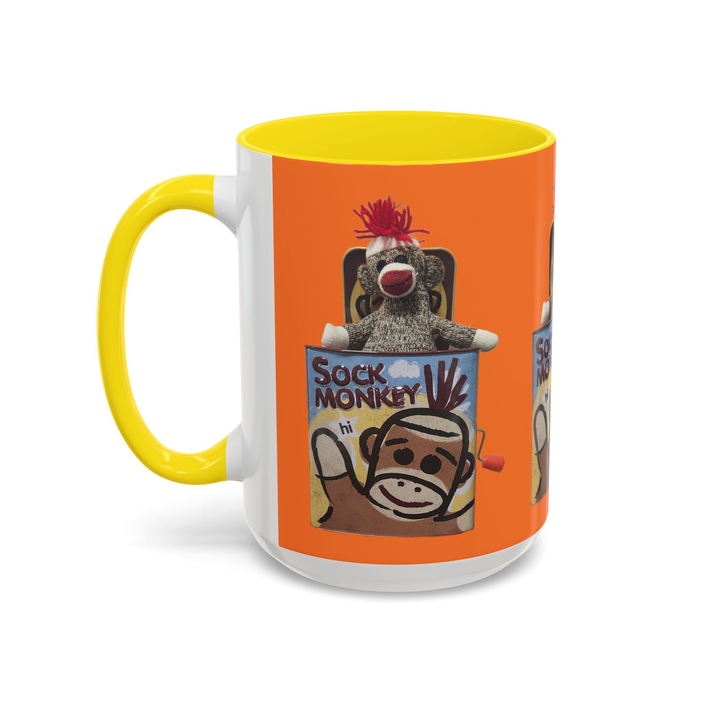 Sock Monkey Vintage Toy Accent Coffee Mug  Retro Kids and Adult Classic Memories