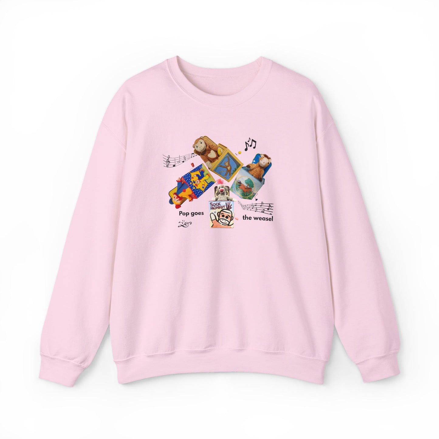 Women's Crewneck Sweatshirt — 'Pop Goes the Weasel' Vintage Retro Design
