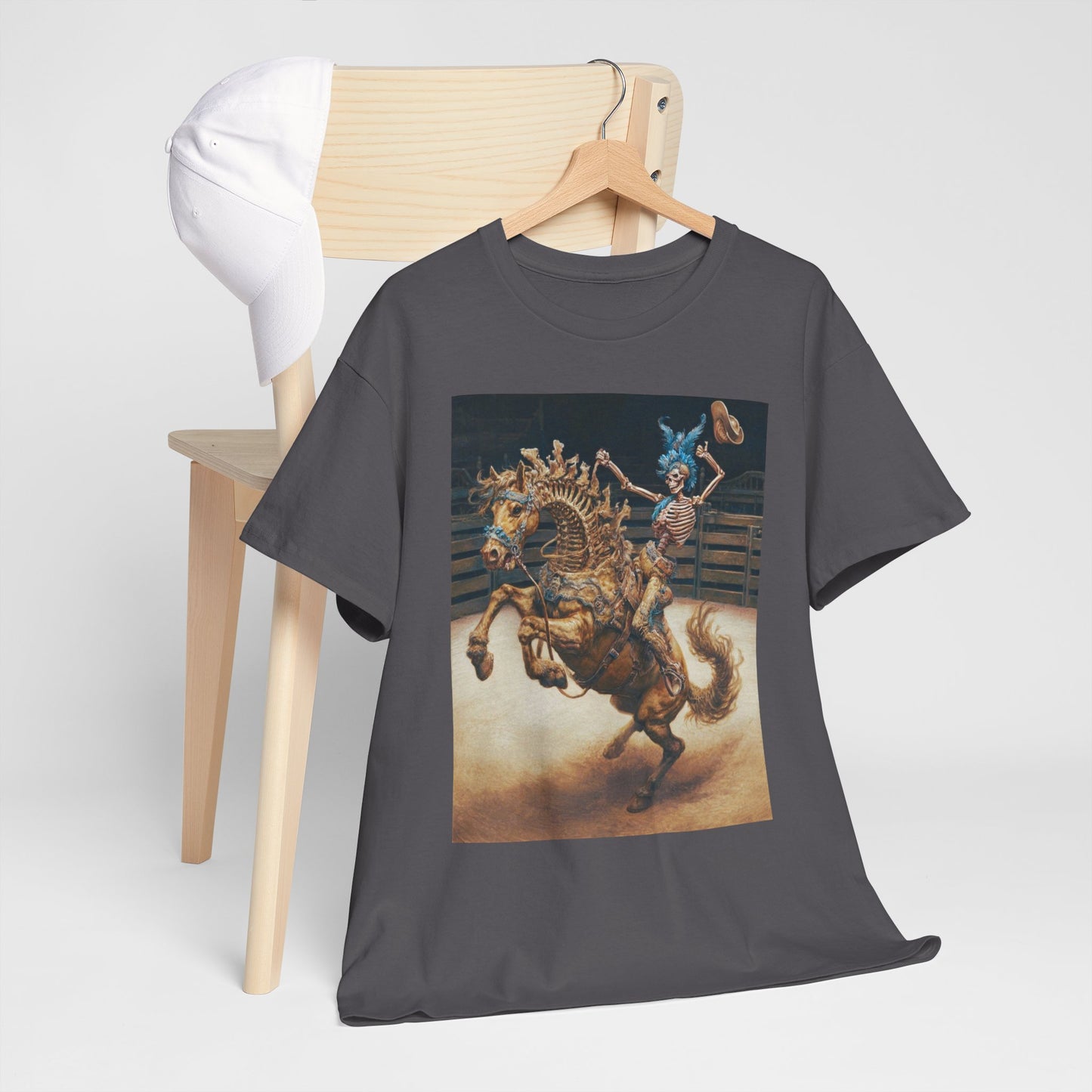 Skeleton Rodeo Bucking Horse Cowboy T-Shirt
