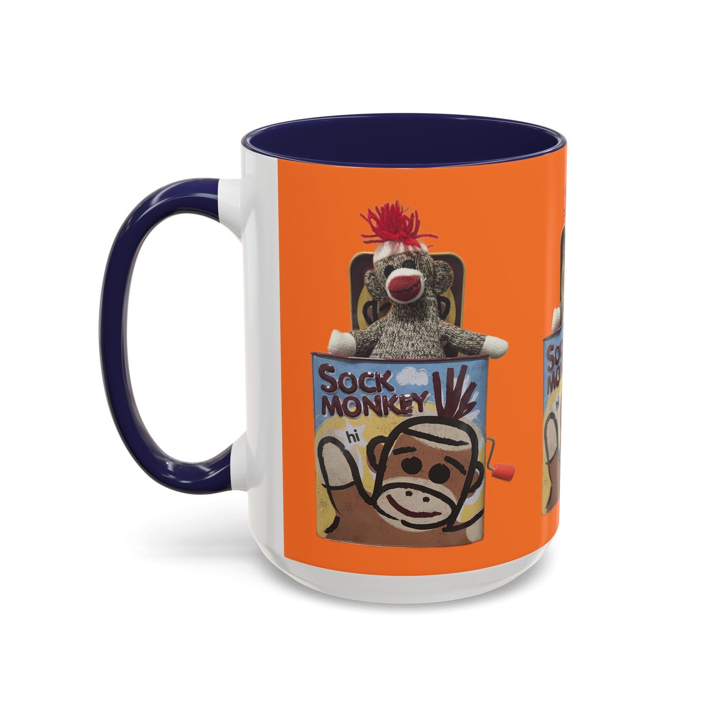 Sock Monkey Vintage Toy Accent Coffee Mug  Retro Kids and Adult Classic Memories