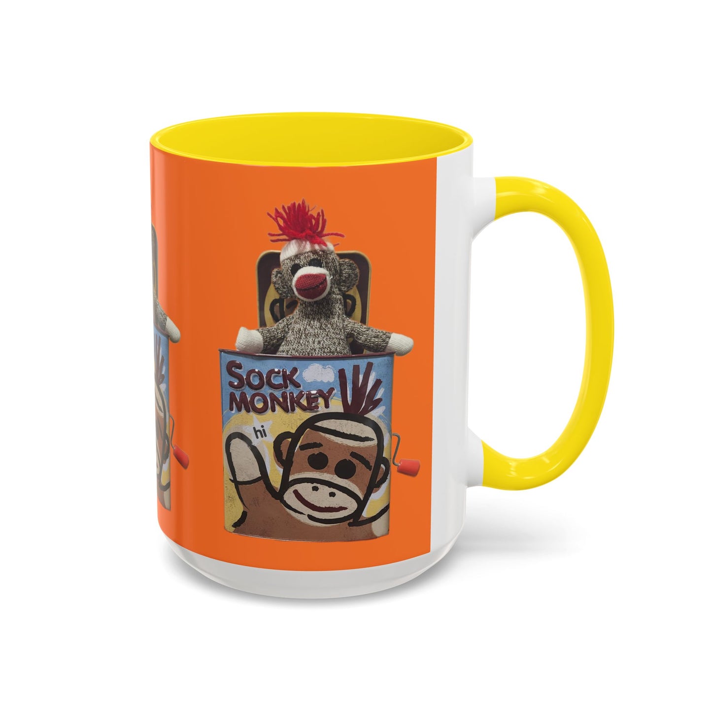 Sock Monkey Vintage Toy Accent Coffee Mug  Retro Kids and Adult Classic Memories