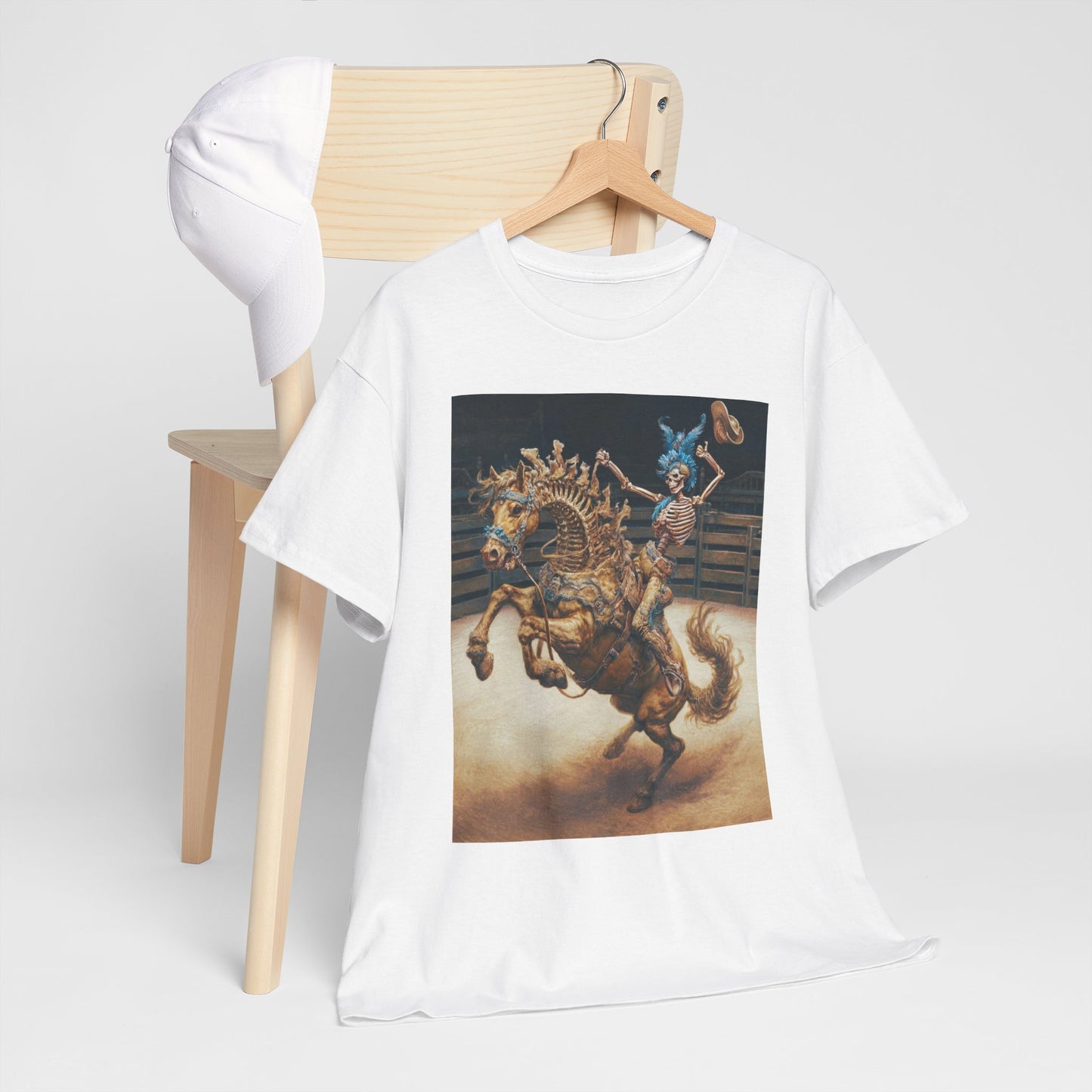 Skeleton Rodeo Bucking Horse Cowboy T-Shirt