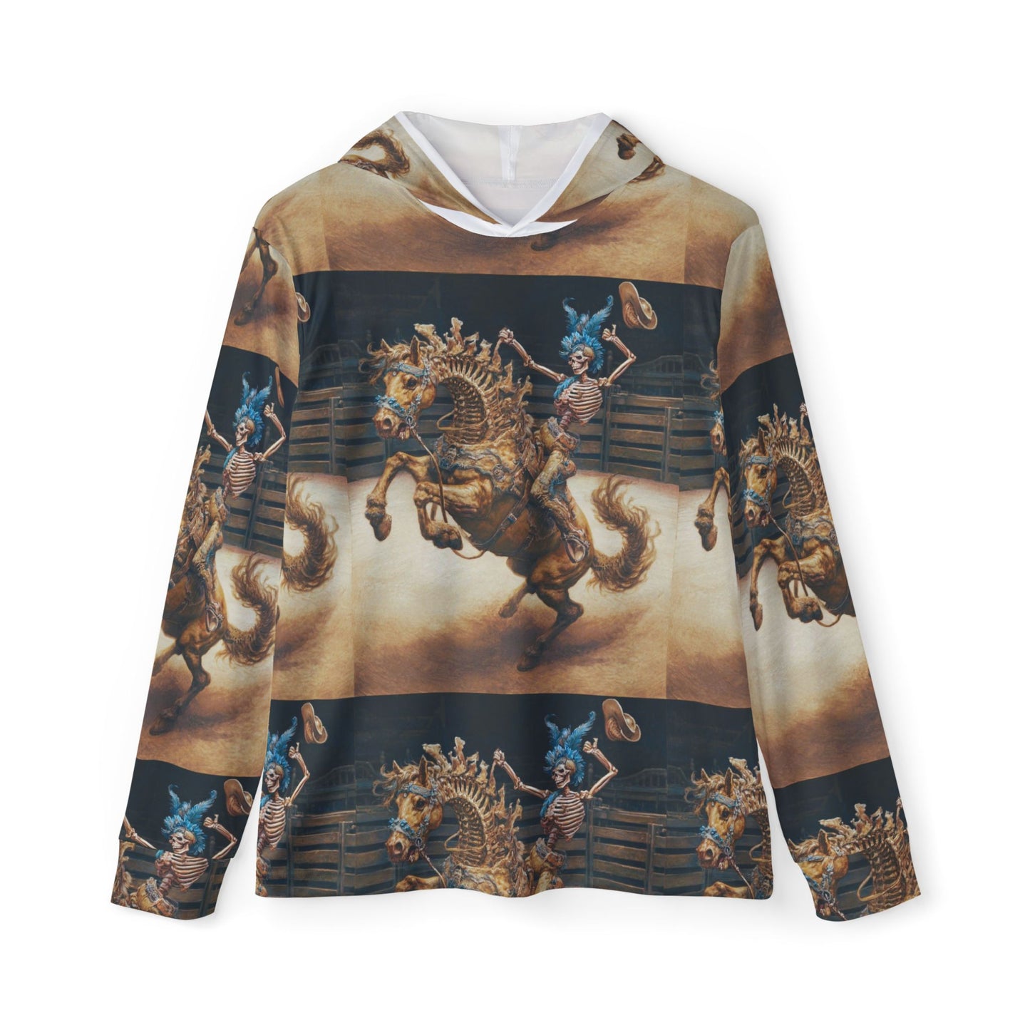 Skeleton Rodeo Bucking Horse Cowboy All-Over Print Hoodie — Men's Sports Warmup