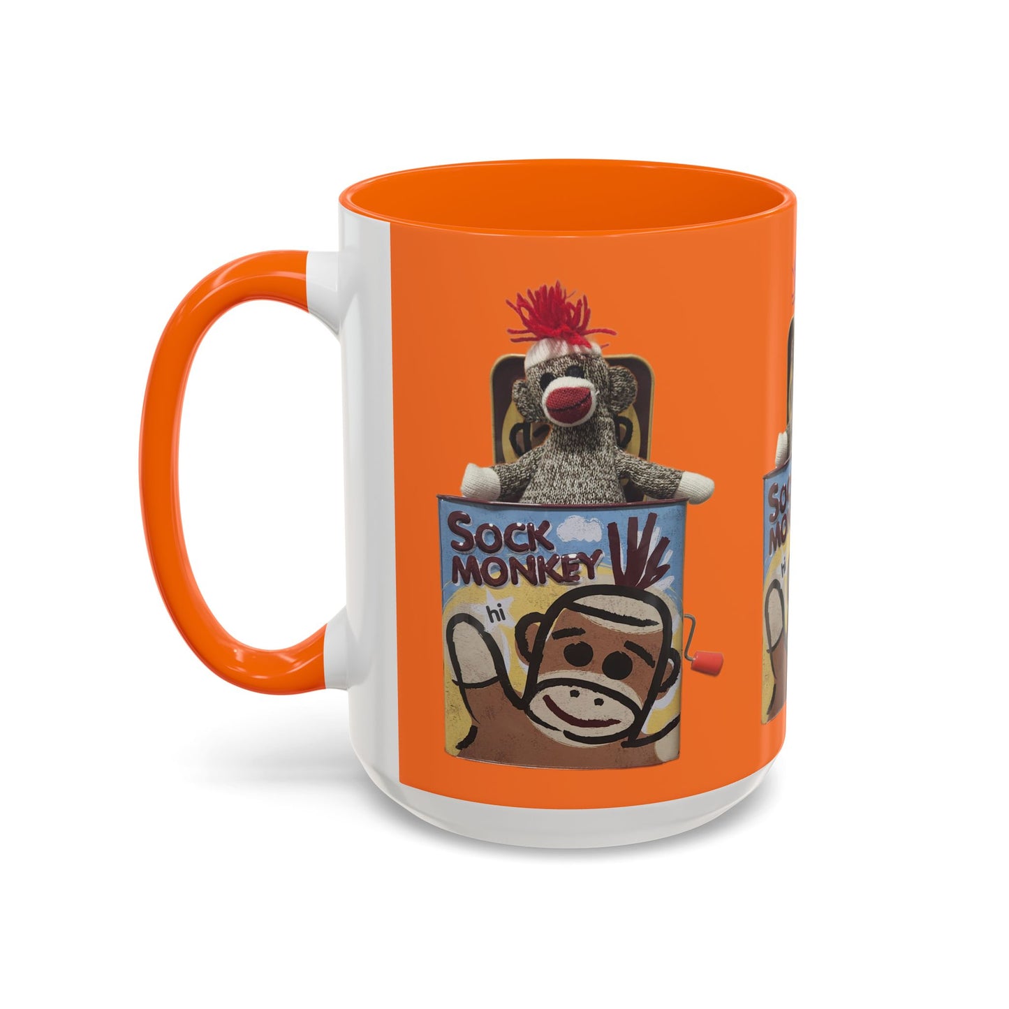 Sock Monkey Vintage Toy Accent Coffee Mug  Retro Kids and Adult Classic Memories