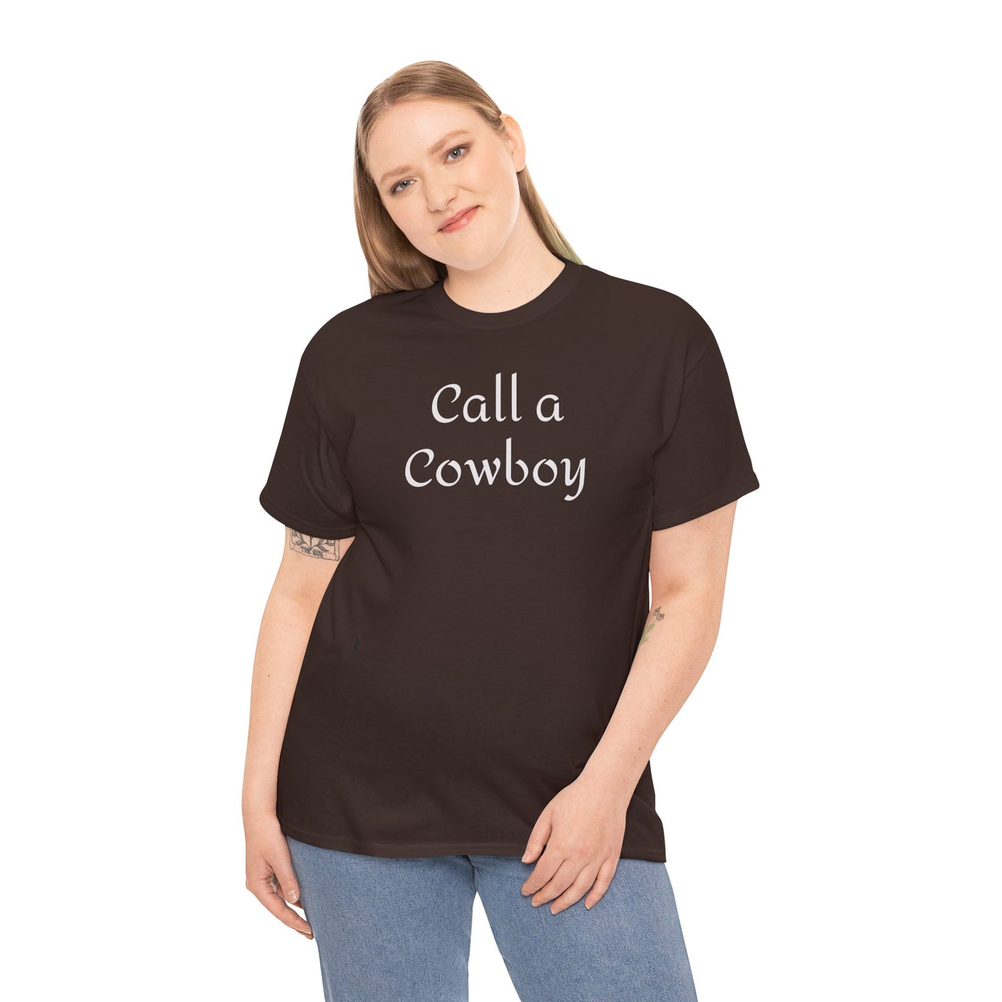 Call a Cowboy Tee | Western Text T-shirt, Rodeo Shirt
