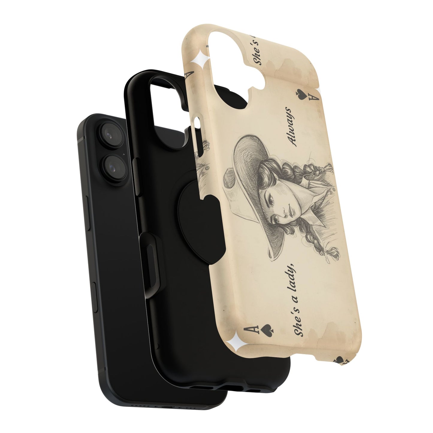 She's a Lady Always Vintage Western Playing Card Phone Case