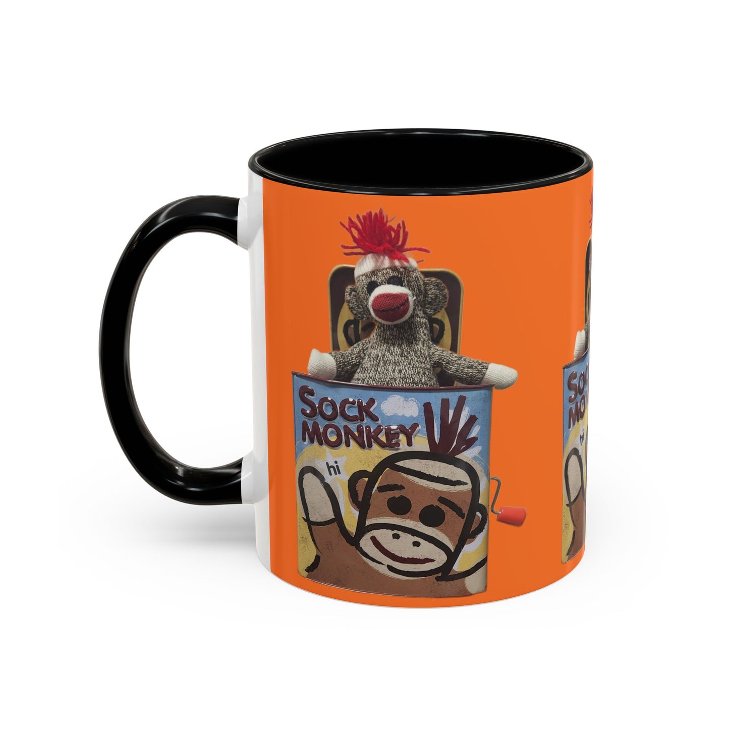 Sock Monkey Vintage Toy Accent Coffee Mug  Retro Kids and Adult Classic Memories
