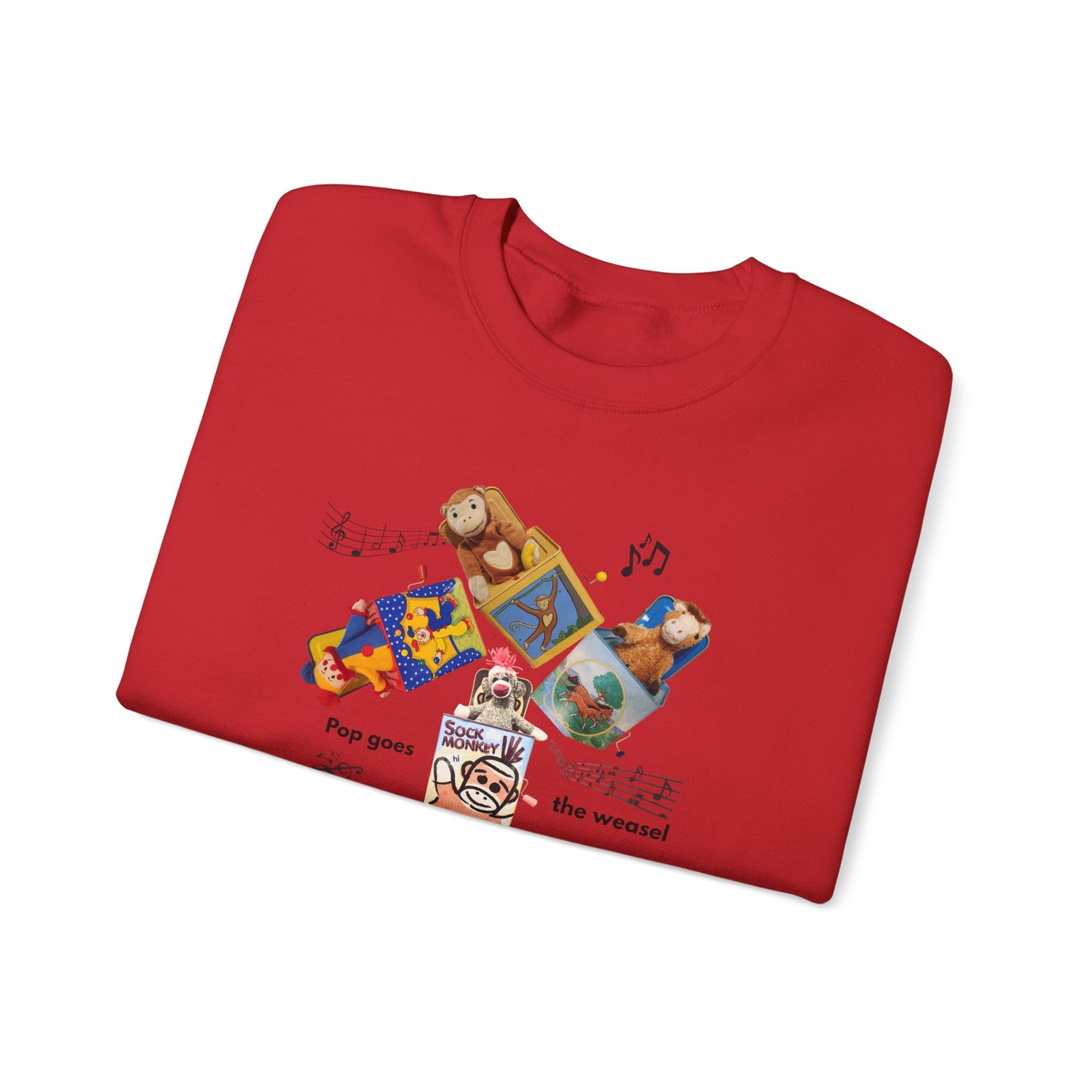 Women's Crewneck Sweatshirt — 'Pop Goes the Weasel' Vintage Retro Design