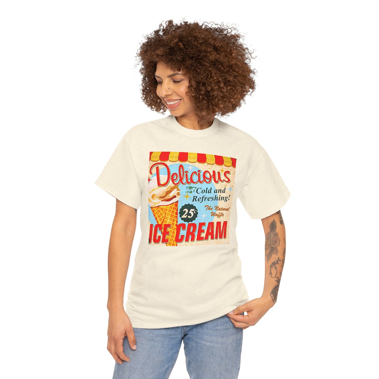 Retro "Ice Cold Ice Cream 25" T-Shirt — Vintage Soda Shop Graphic Tee