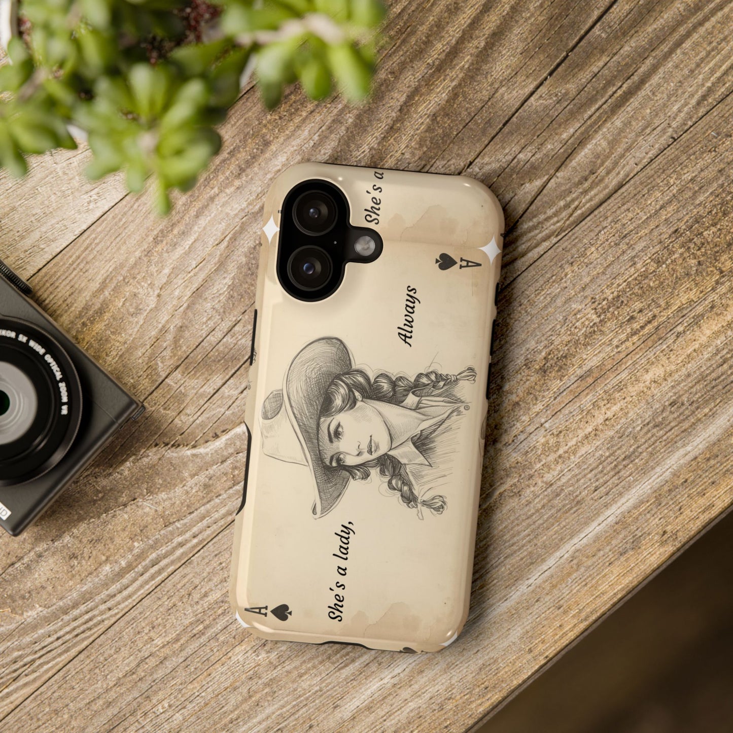 She's a Lady Always Vintage Western Playing Card Phone Case
