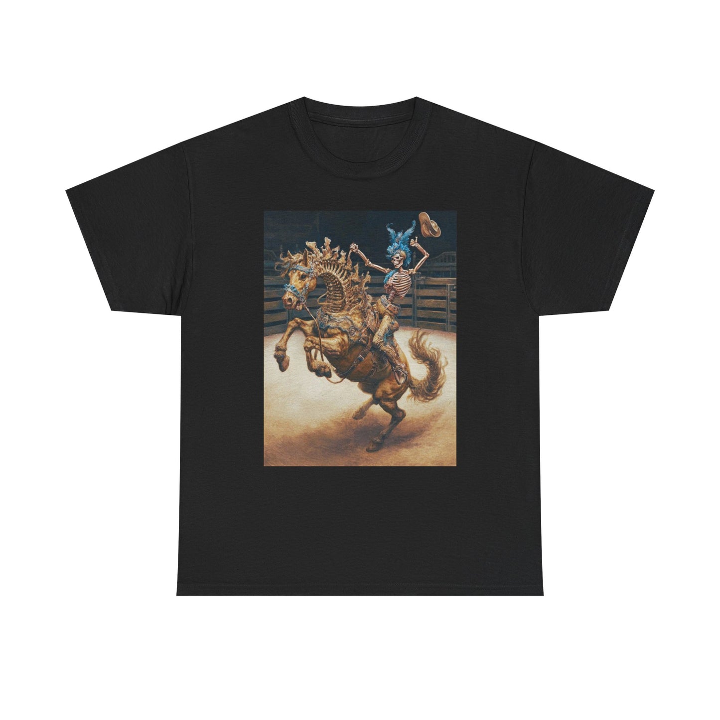 Skeleton Rodeo Bucking Horse Cowboy T-Shirt