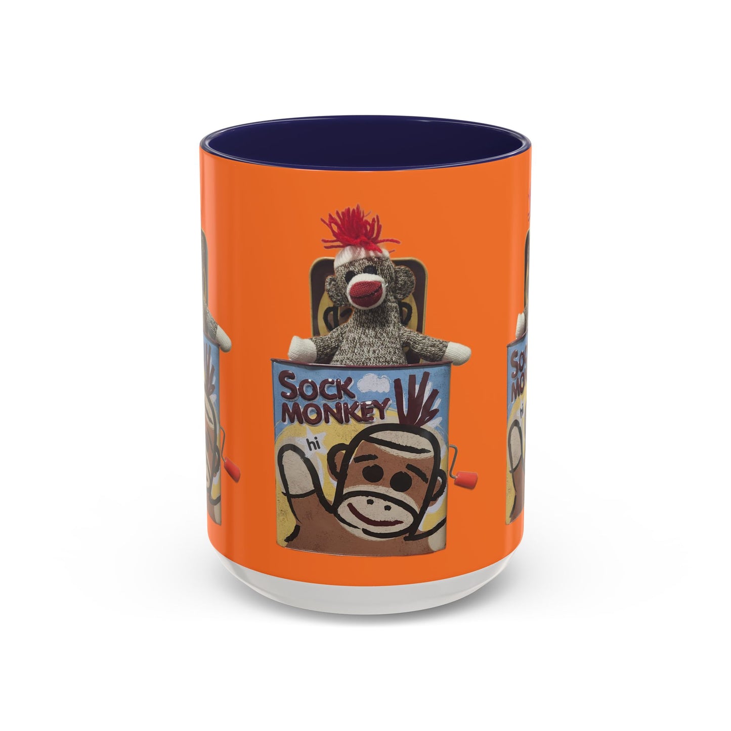 Sock Monkey Vintage Toy Accent Coffee Mug  Retro Kids and Adult Classic Memories