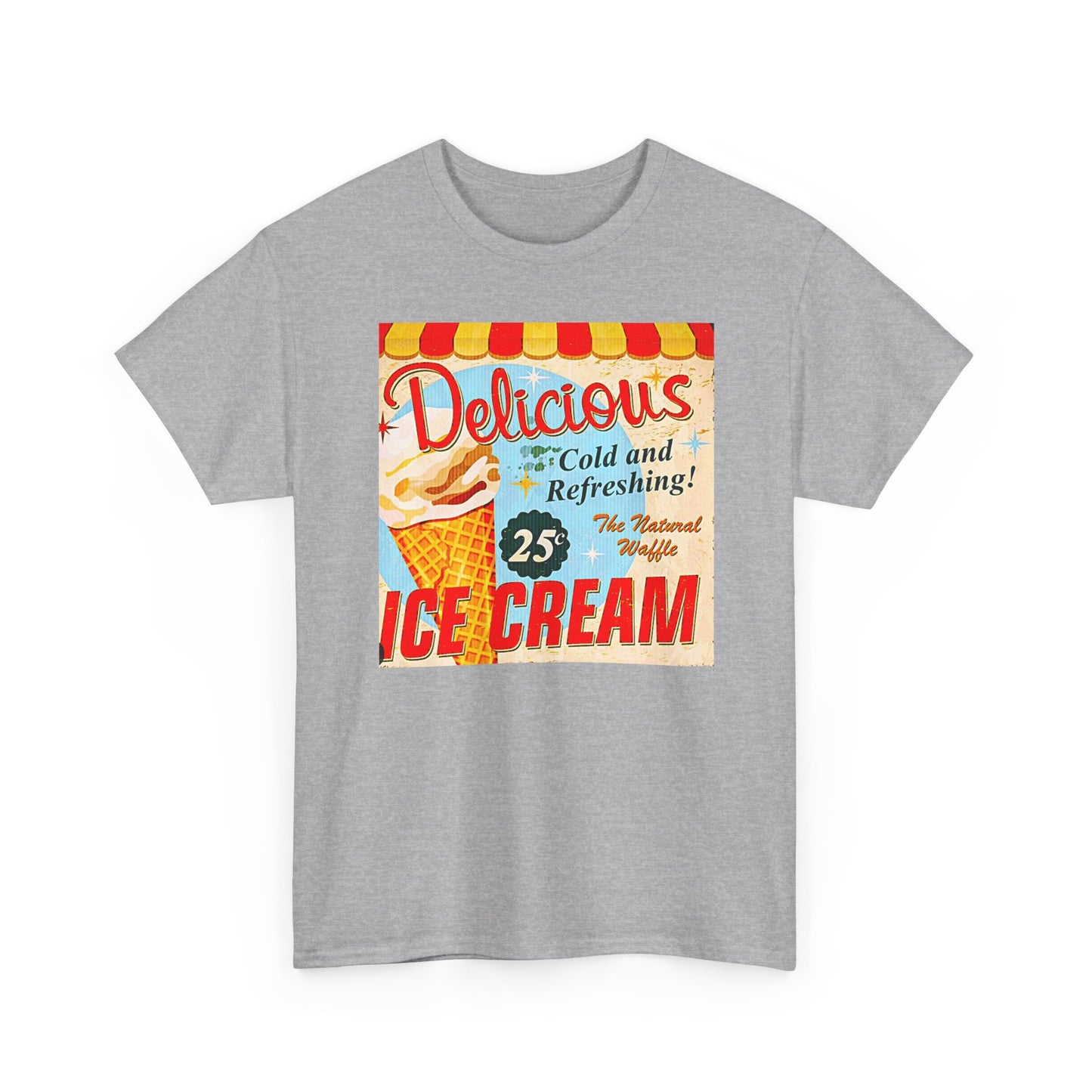 Retro "Ice Cold Ice Cream 25" T-Shirt — Vintage Soda Shop Graphic Tee
