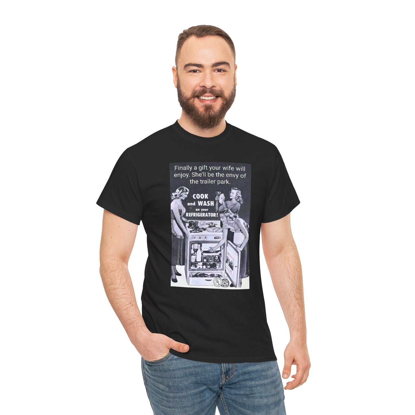 She'll be the envy of the trailer park Vintage Retro Ad Tee — “Finally a gift your wife will enjoy” Graphic T-Shirt