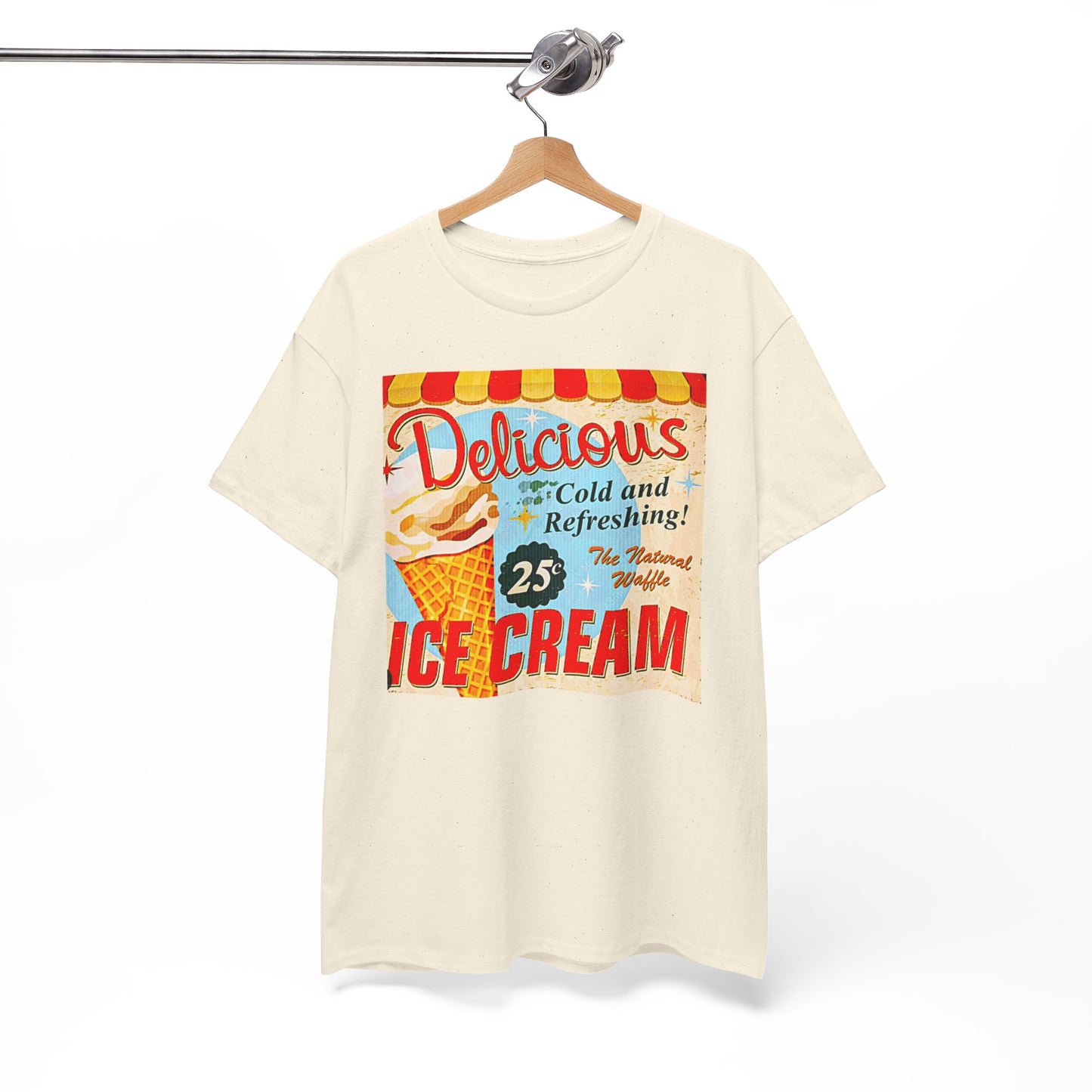 Retro "Ice Cold Ice Cream 25" T-Shirt — Vintage Soda Shop Graphic Tee