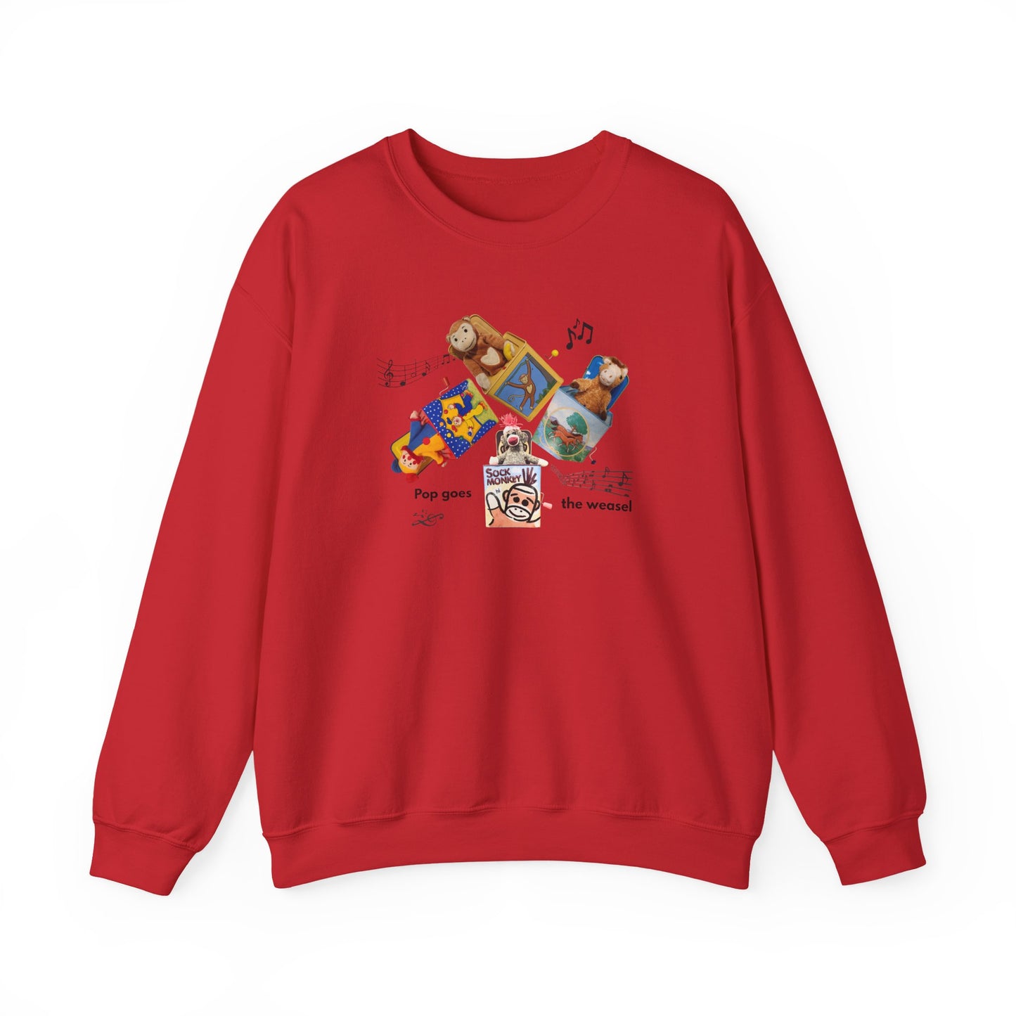 Women's Crewneck Sweatshirt — 'Pop Goes the Weasel' Vintage Retro Design