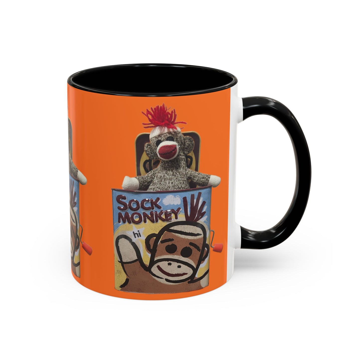Sock Monkey Vintage Toy Accent Coffee Mug  Retro Kids and Adult Classic Memories