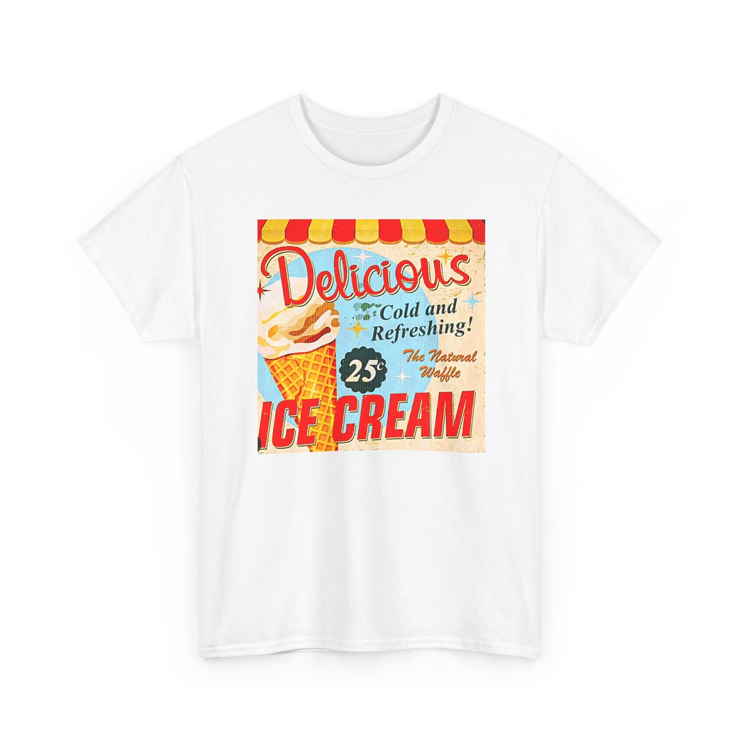 Retro "Ice Cold Ice Cream 25" T-Shirt — Vintage Soda Shop Graphic Tee