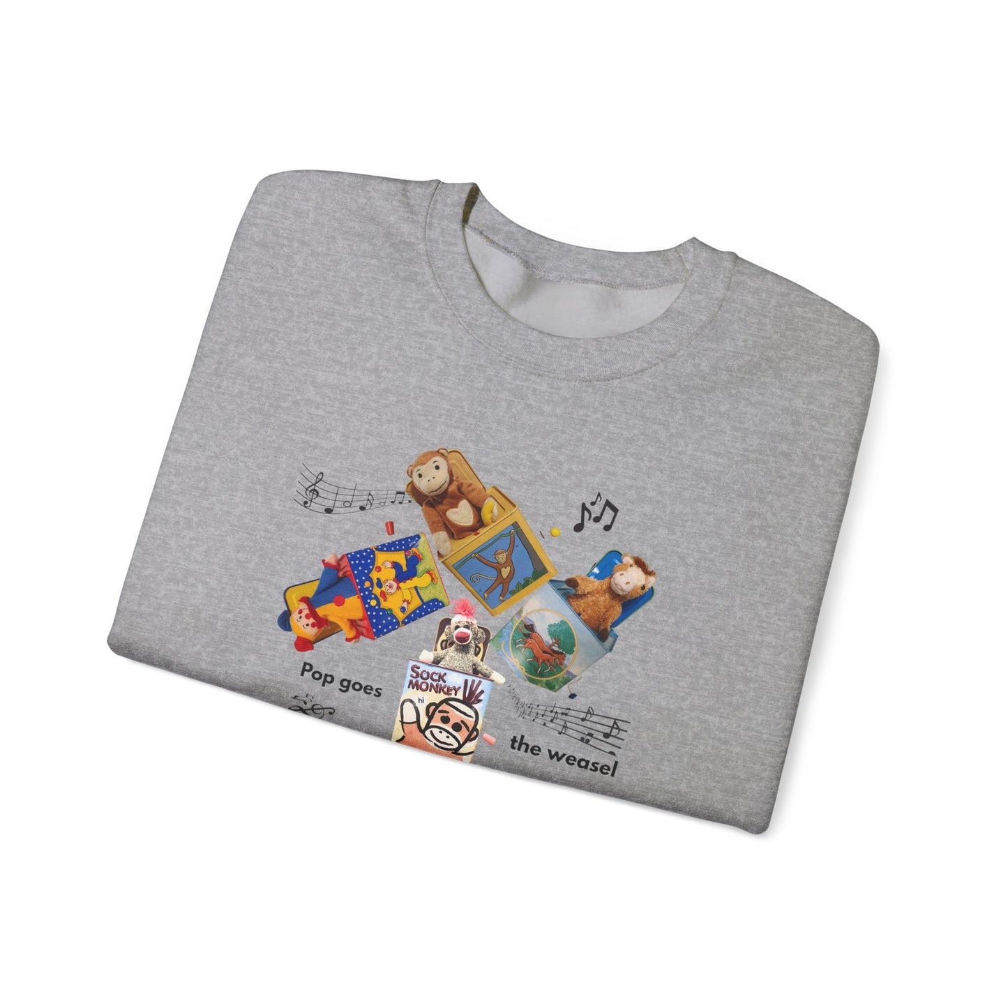 Women's Crewneck Sweatshirt — 'Pop Goes the Weasel' Vintage Retro Design