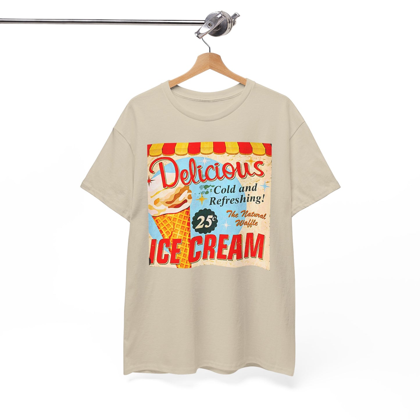 Retro "Ice Cold Ice Cream 25" T-Shirt — Vintage Soda Shop Graphic Tee