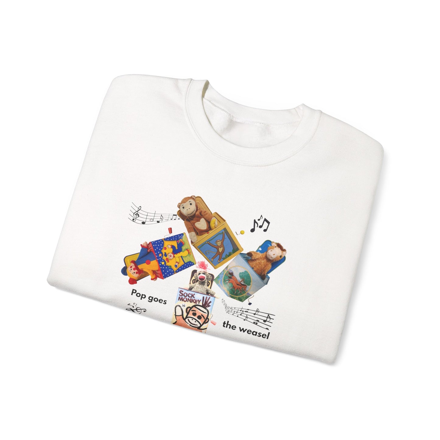 Women's Crewneck Sweatshirt — 'Pop Goes the Weasel' Vintage Retro Design