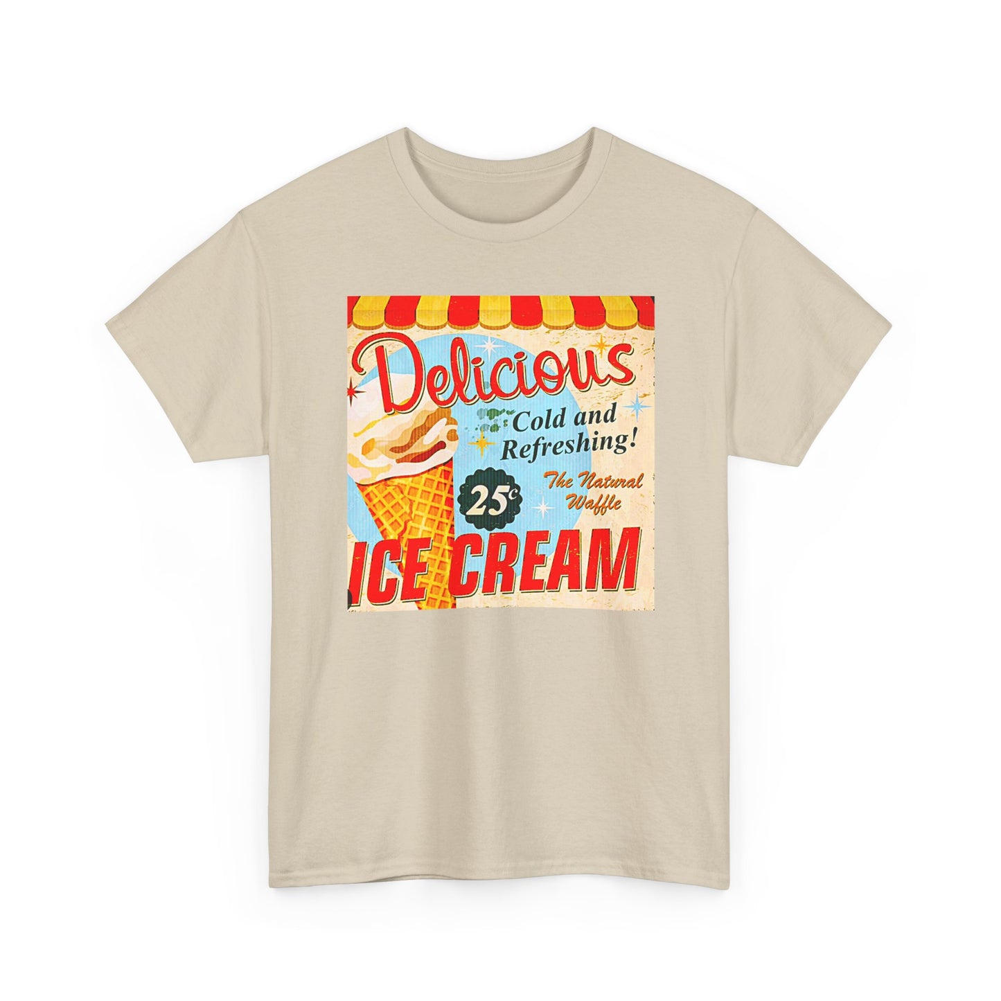 Retro "Ice Cold Ice Cream 25" T-Shirt — Vintage Soda Shop Graphic Tee