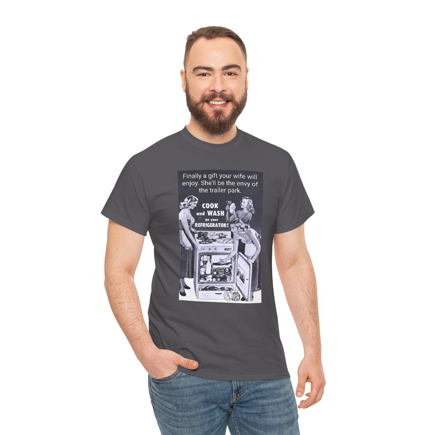 She'll be the envy of the trailer park Vintage Retro Ad Tee — “Finally a gift your wife will enjoy” Graphic T-Shirt