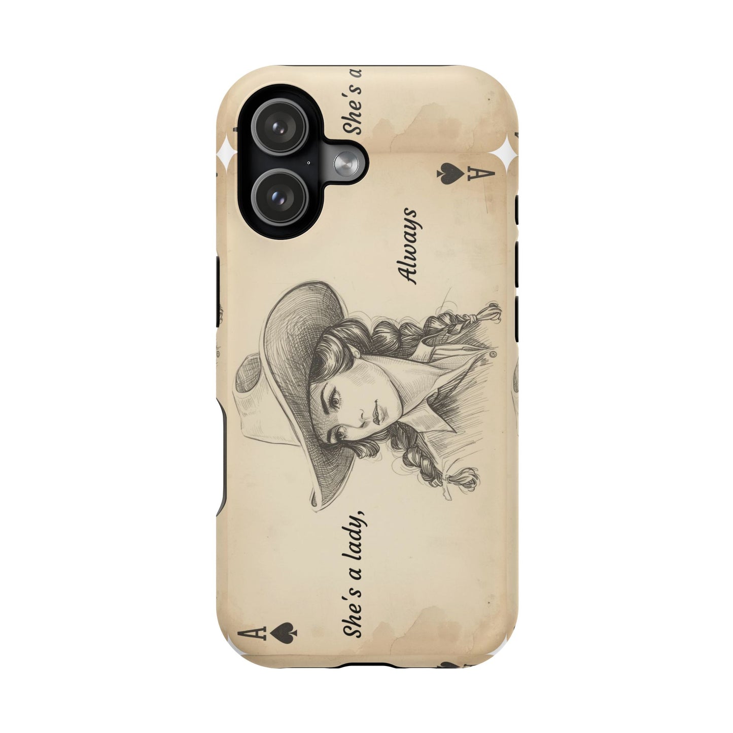 She's a Lady Always Vintage Western Playing Card Phone Case