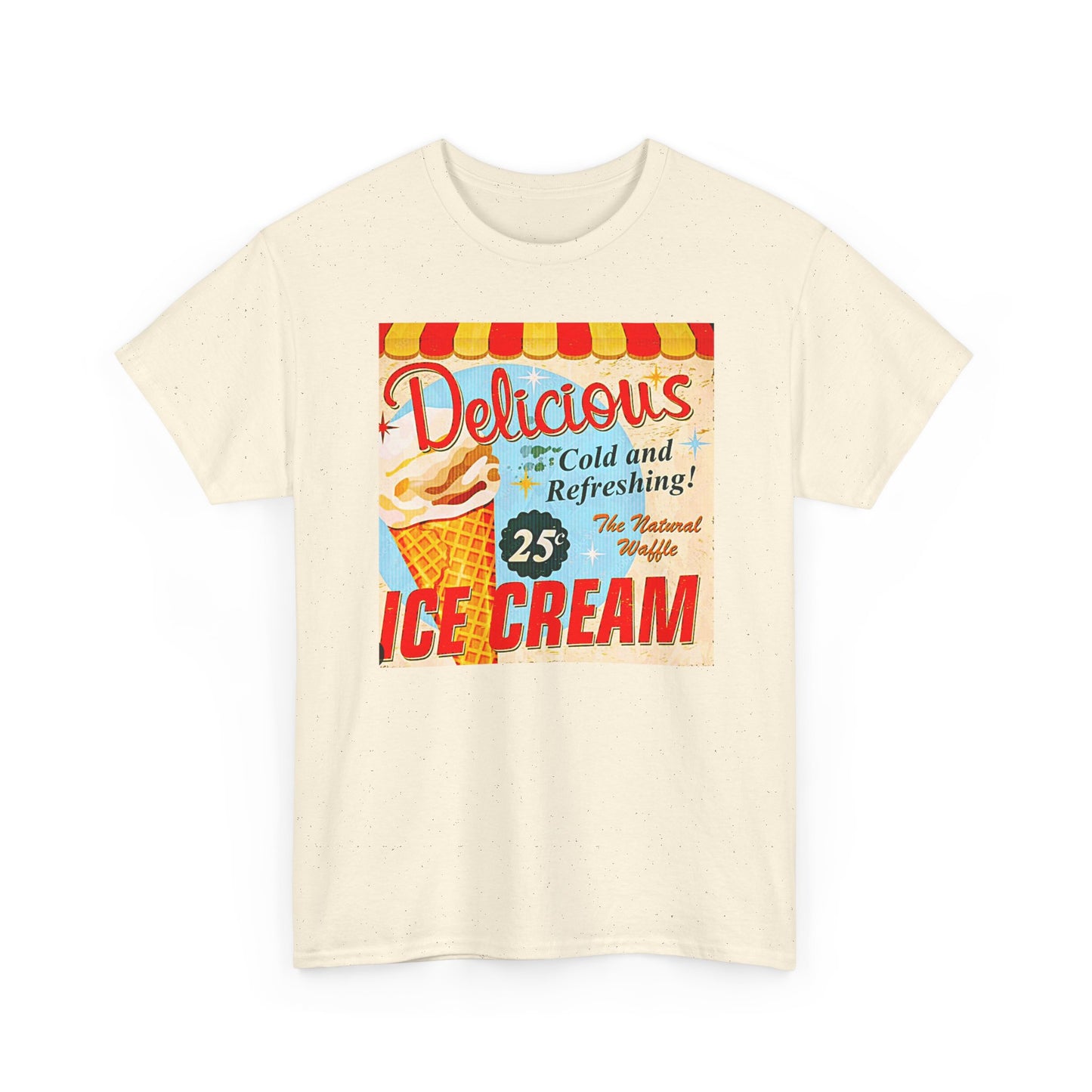 Retro "Ice Cold Ice Cream 25" T-Shirt — Vintage Soda Shop Graphic Tee