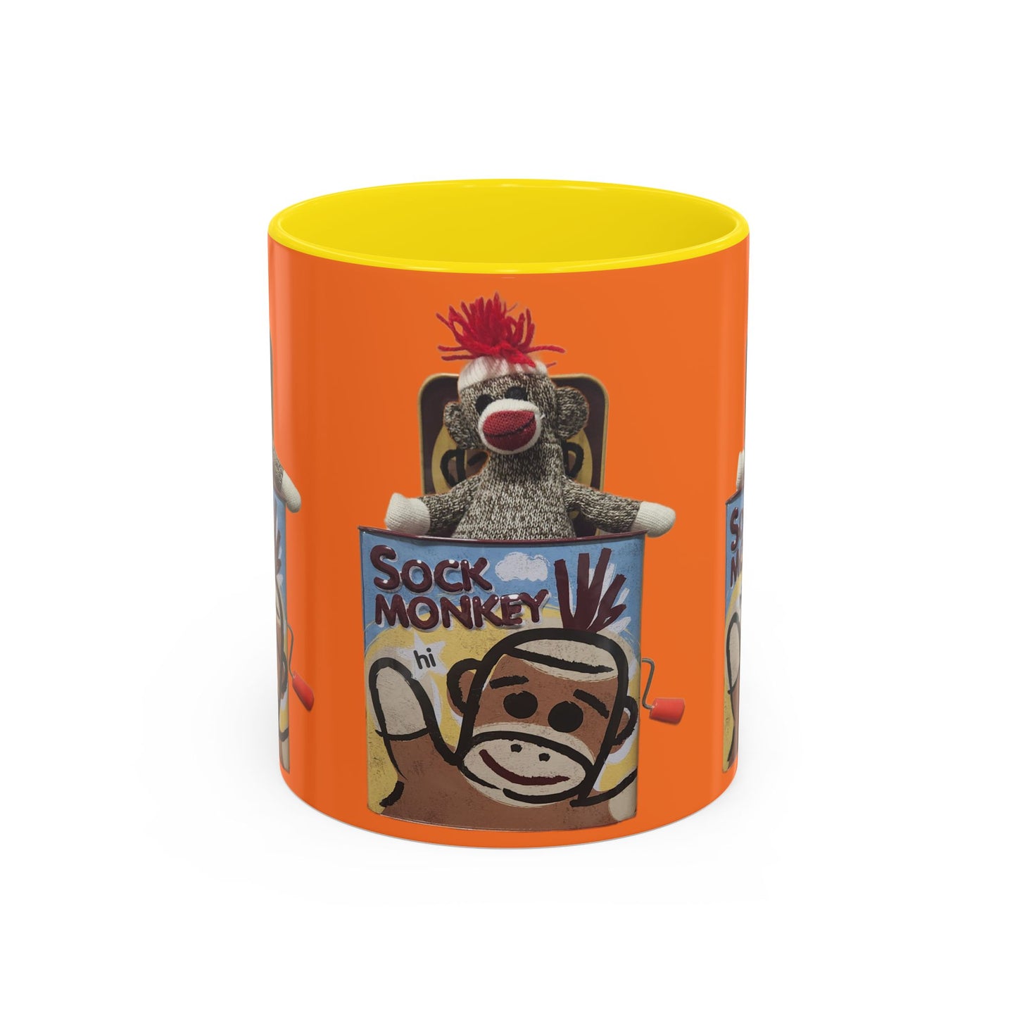 Sock Monkey Vintage Toy Accent Coffee Mug  Retro Kids and Adult Classic Memories