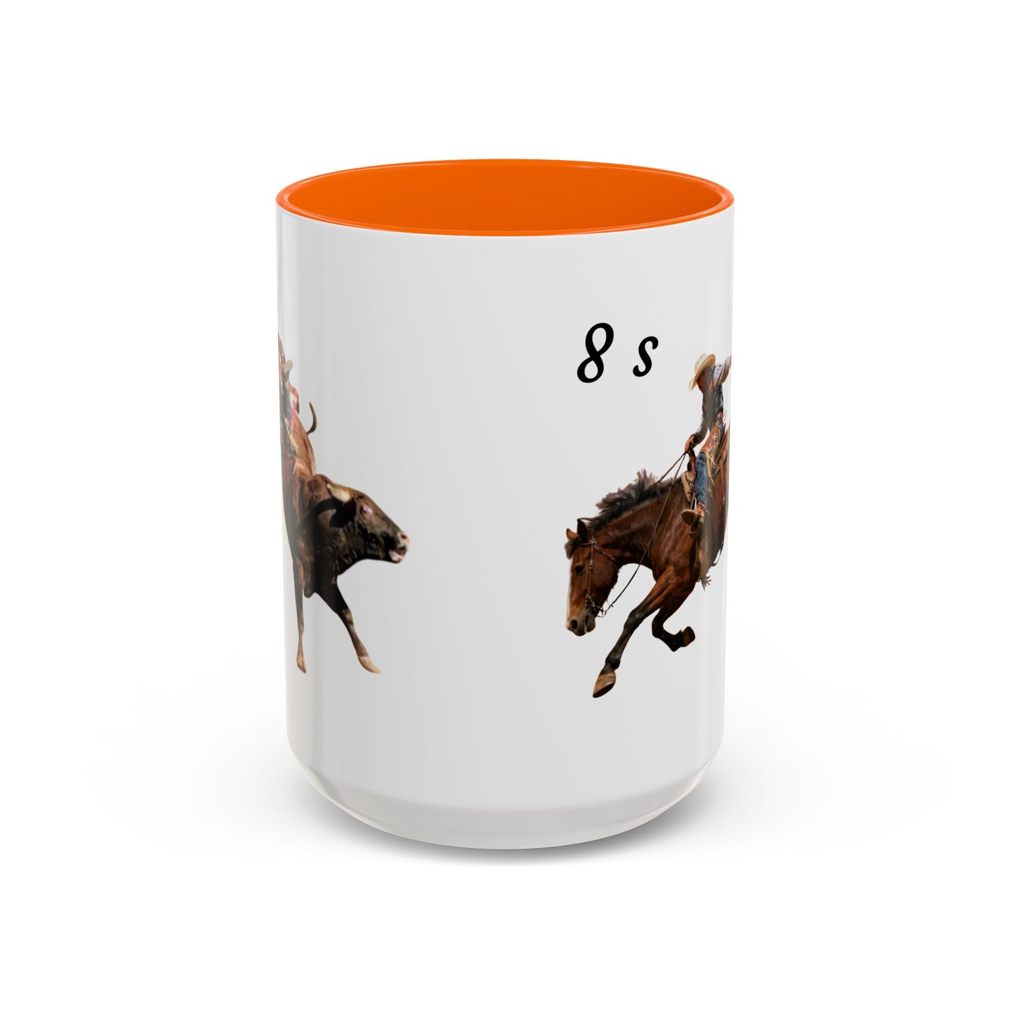 8 Second Rodeo Cowboy Ride Accent Coffee Mug — Rodeo Western Coffee Cup
