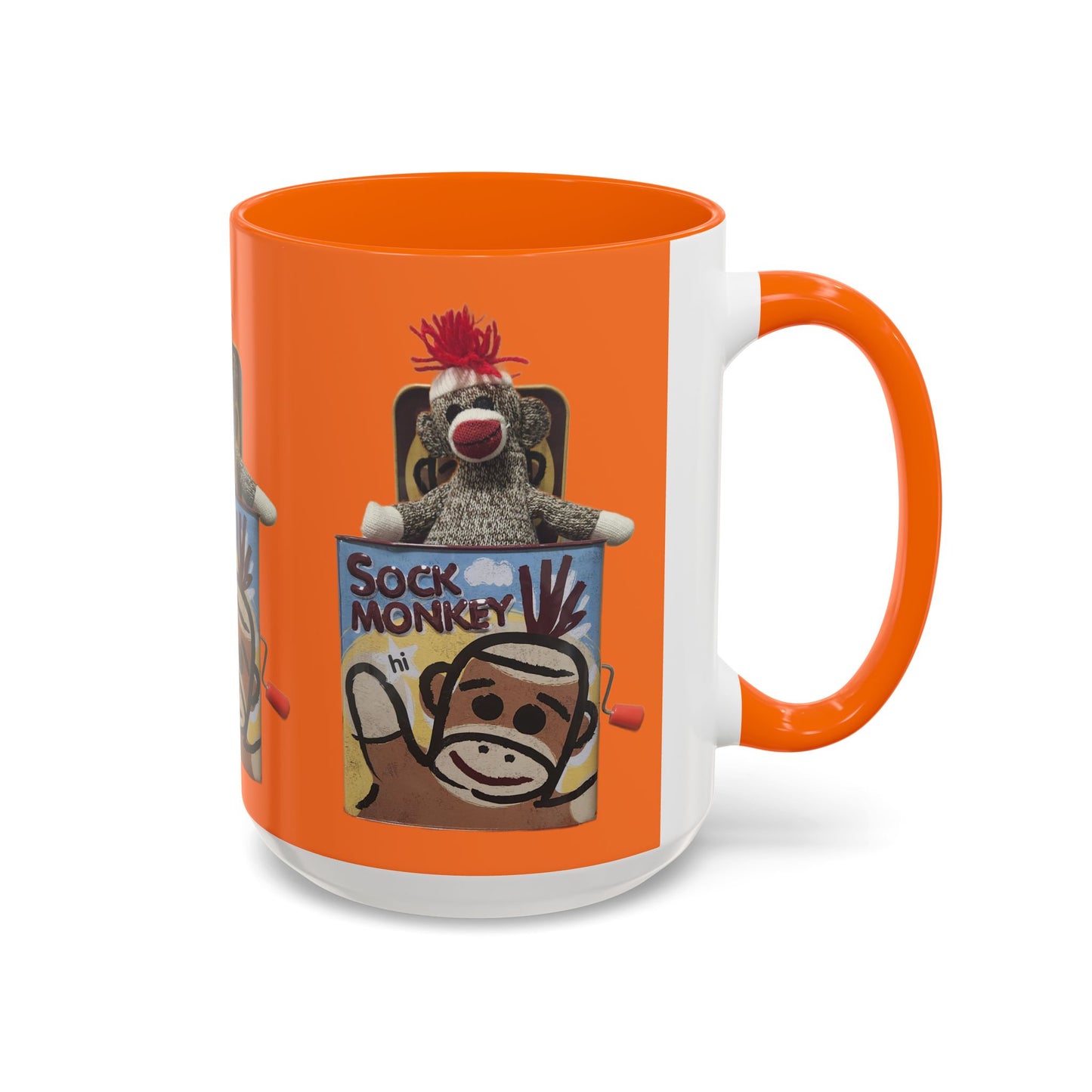 Sock Monkey Vintage Toy Accent Coffee Mug  Retro Kids and Adult Classic Memories