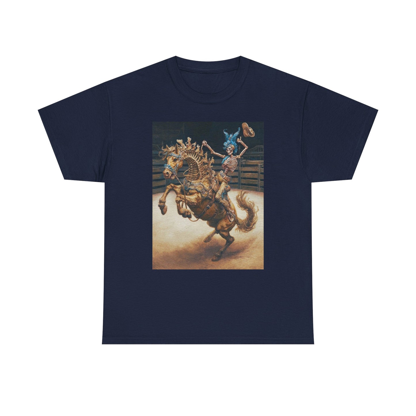Skeleton Rodeo Bucking Horse Cowboy T-Shirt