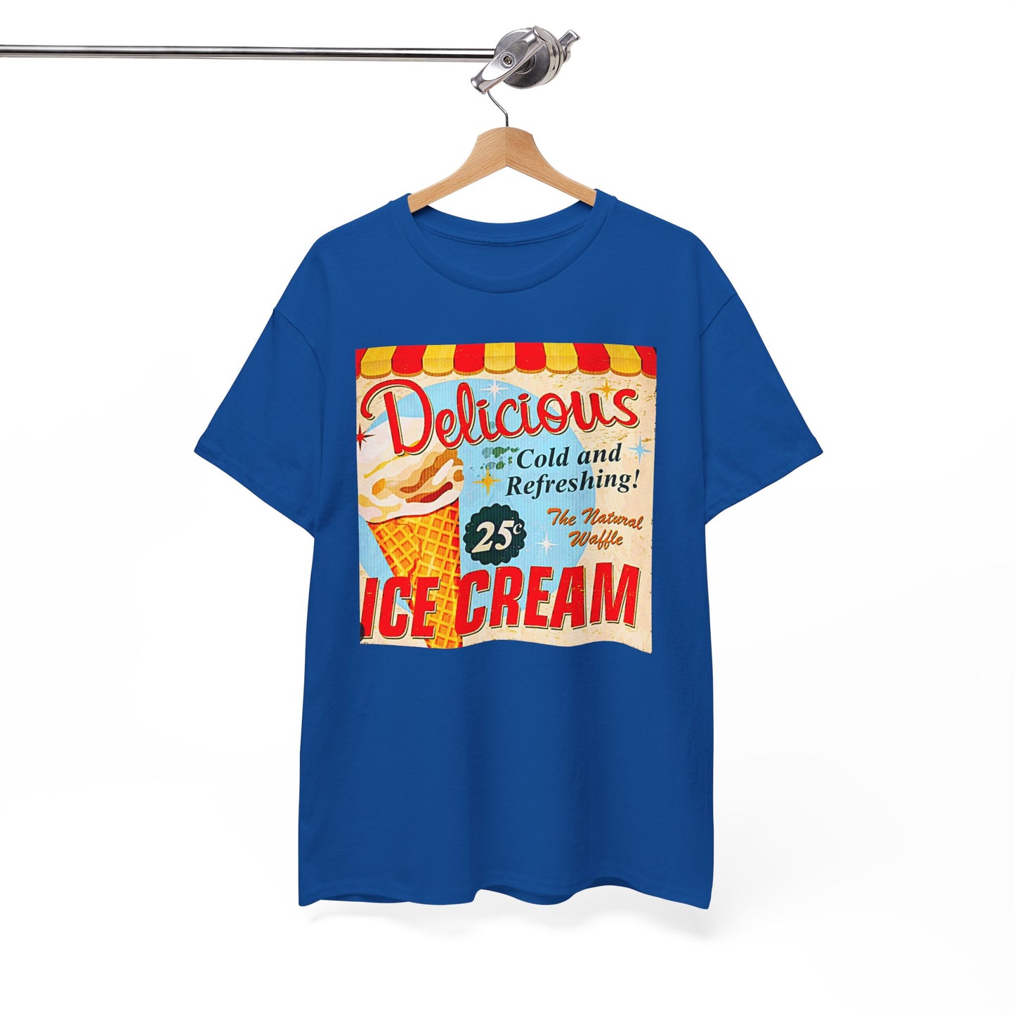 Retro "Ice Cold Ice Cream 25" T-Shirt — Vintage Soda Shop Graphic Tee