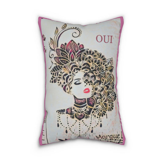 Oui Vintage French Lady Lumbar Pillow