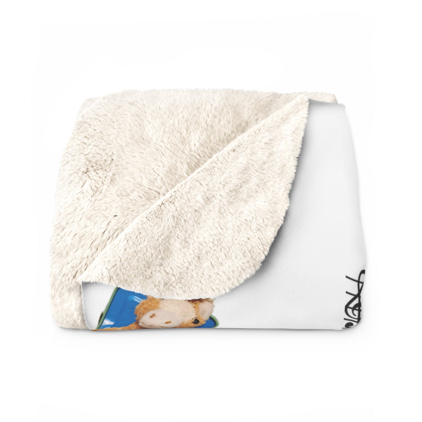 Sherpa Blanket with Playful Pop Goes the Weasel Toy Print — Cozy Kids Nursery Throw