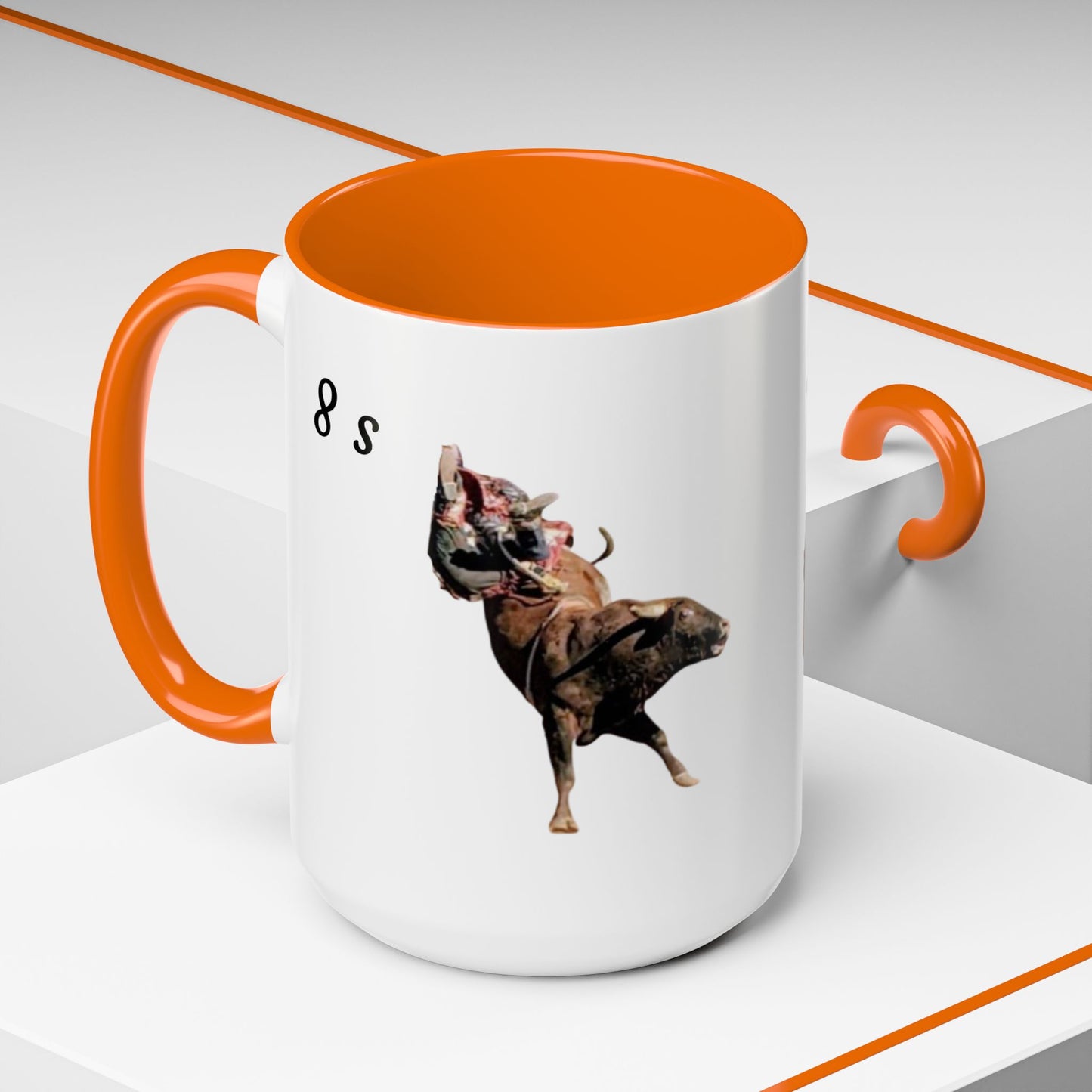 8 Second Rodeo Cowboy Ride Accent Coffee Mug — Rodeo Western Coffee Cup