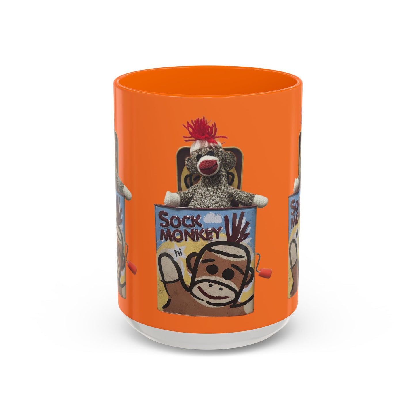 Sock Monkey Vintage Toy Accent Coffee Mug  Retro Kids and Adult Classic Memories