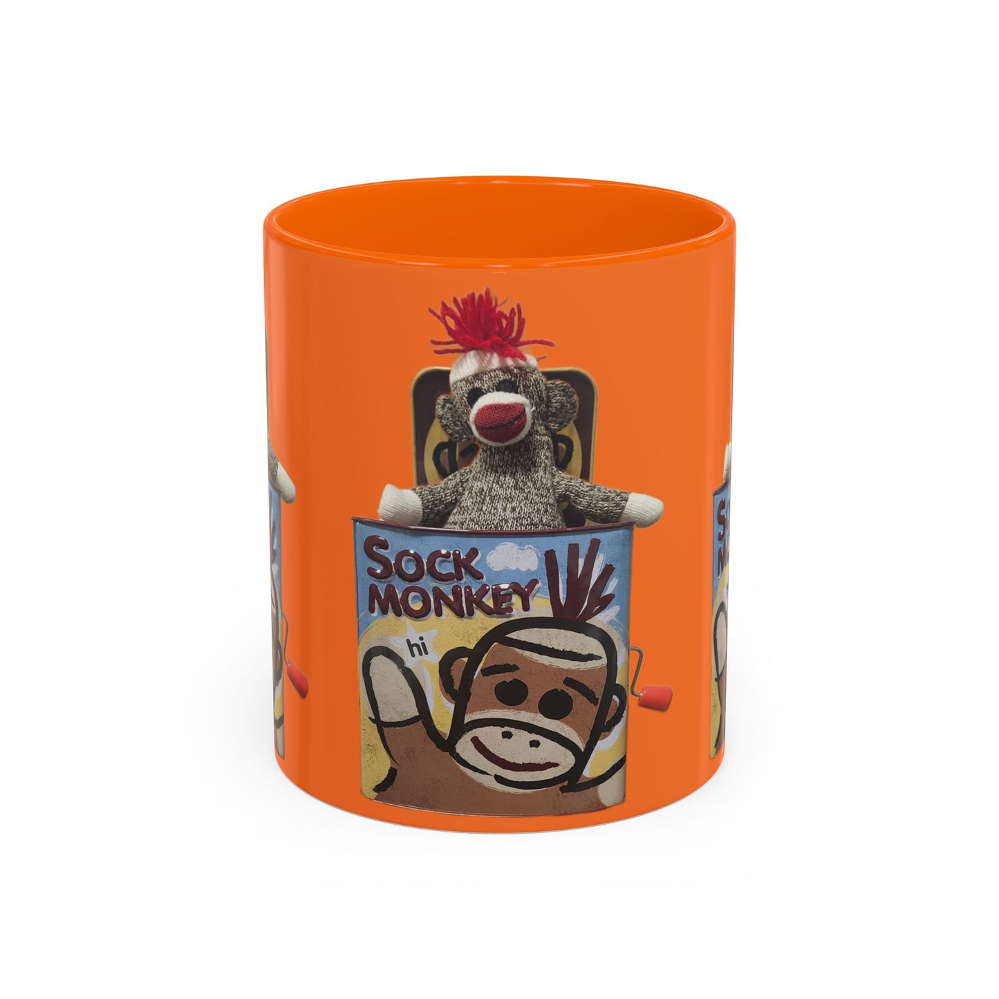 Sock Monkey Vintage Toy Accent Coffee Mug  Retro Kids and Adult Classic Memories