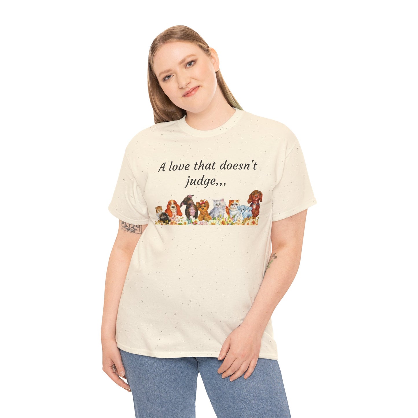 Animal Lovers T-Shirt – “A love that doesn't judge” Cute pets Graphic Tee