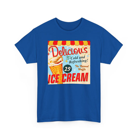 Retro "Ice Cold Ice Cream 25" T-Shirt — Vintage Soda Shop Graphic Tee