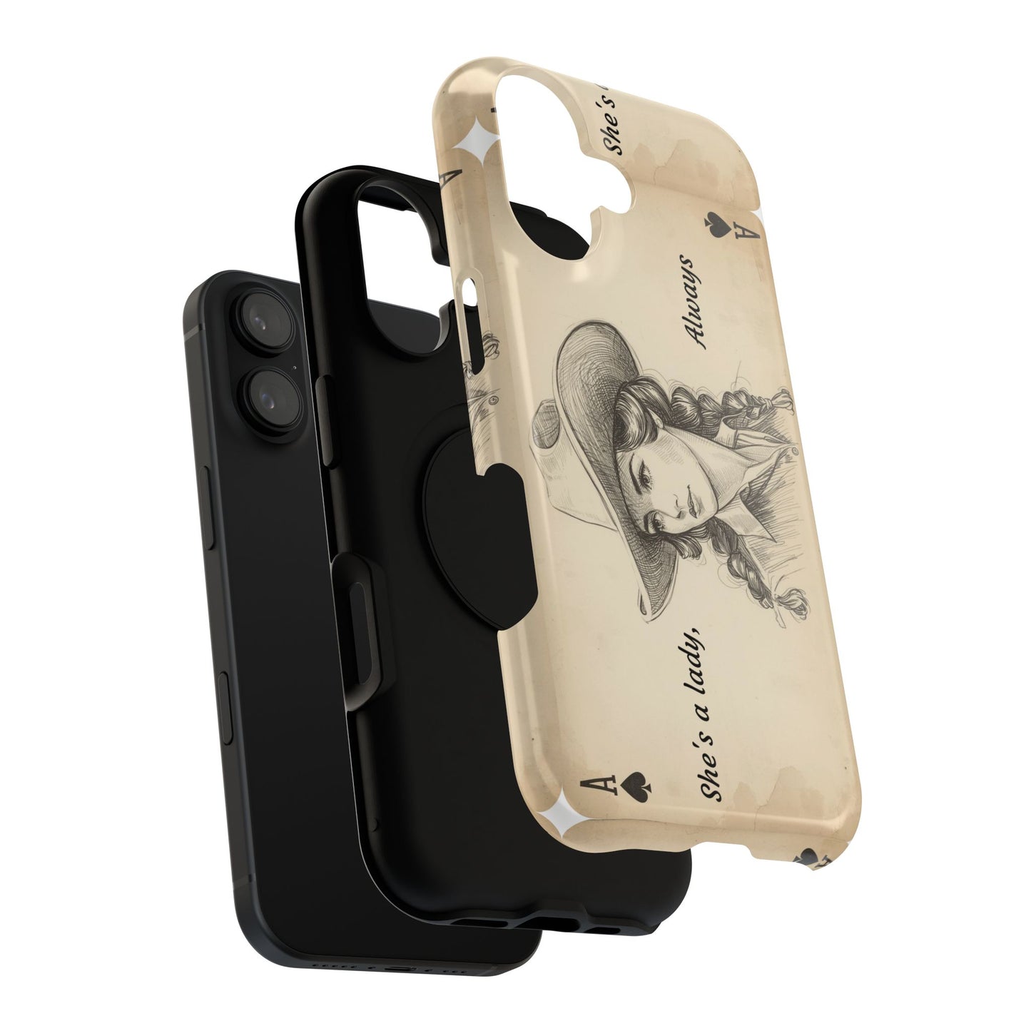 She's a Lady Always Vintage Western Playing Card Phone Case