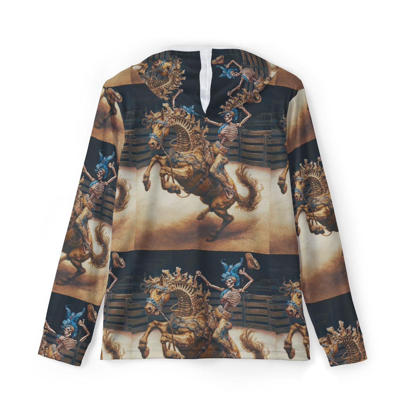 Skeleton Rodeo Bucking Horse Cowboy All-Over Print Hoodie — Men's Sports Warmup