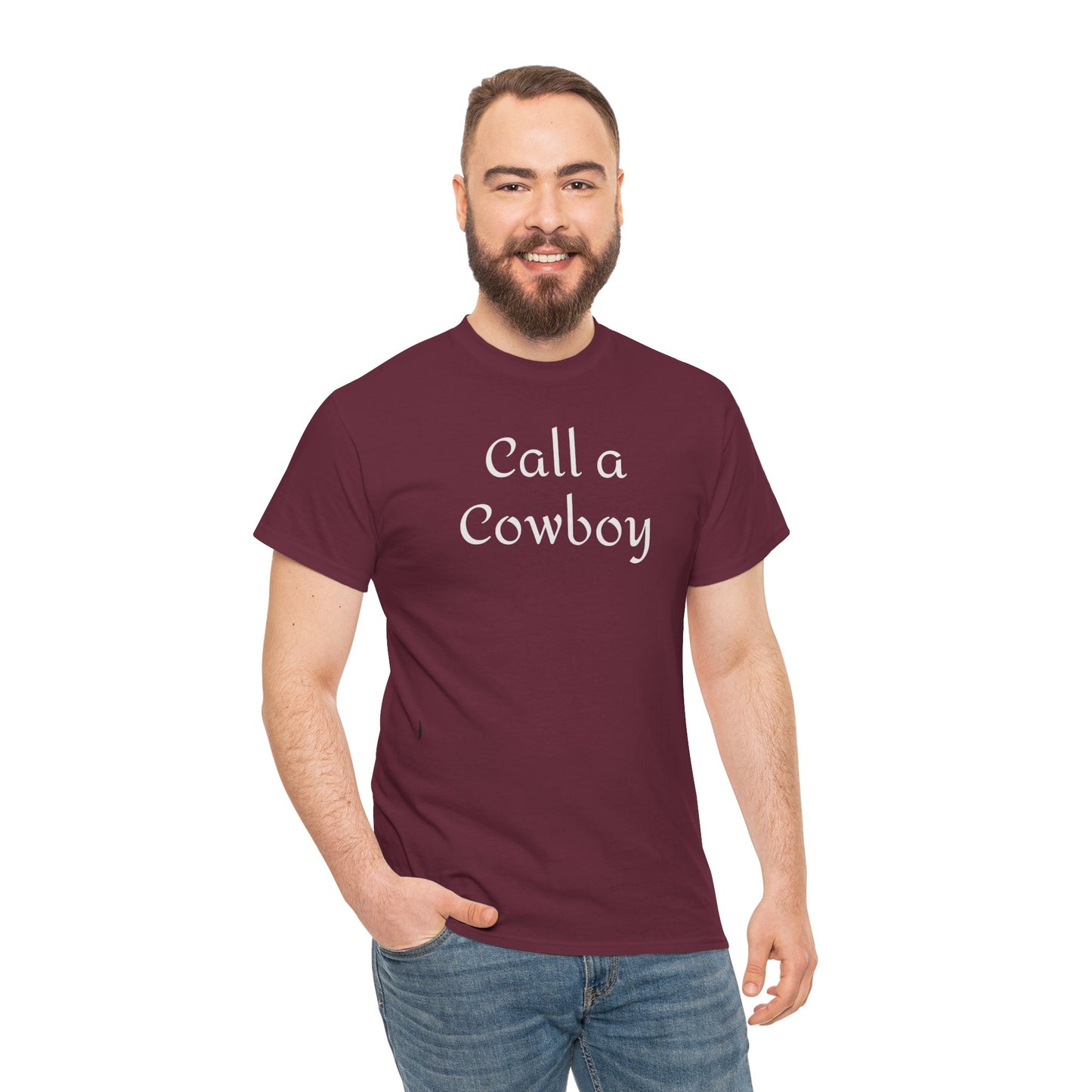 Call a Cowboy Tee | Western Text T-shirt, Rodeo Shirt