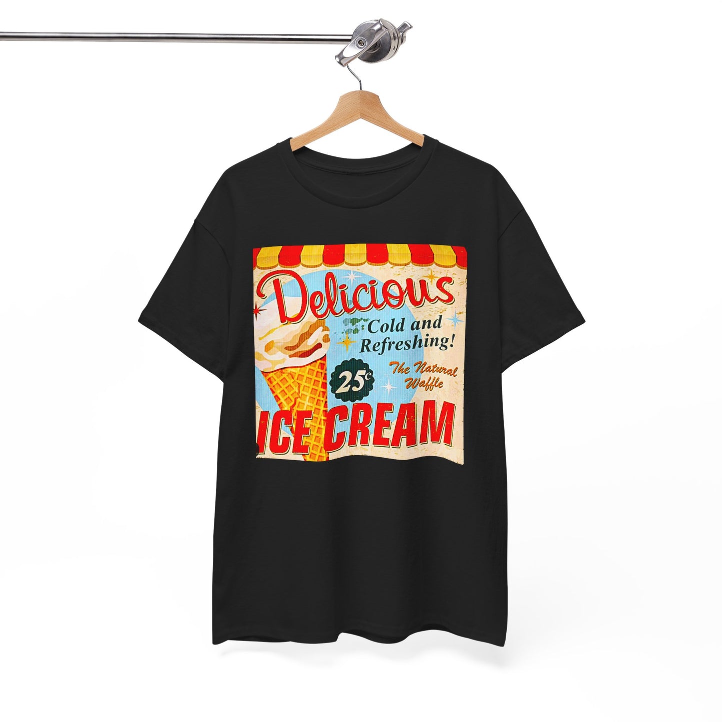 Retro "Ice Cold Ice Cream 25" T-Shirt — Vintage Soda Shop Graphic Tee