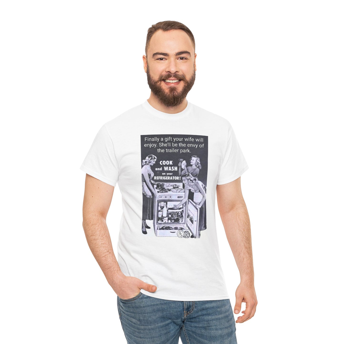 She'll be the envy of the trailer park Vintage Retro Ad Tee — “Finally a gift your wife will enjoy” Graphic T-Shirt