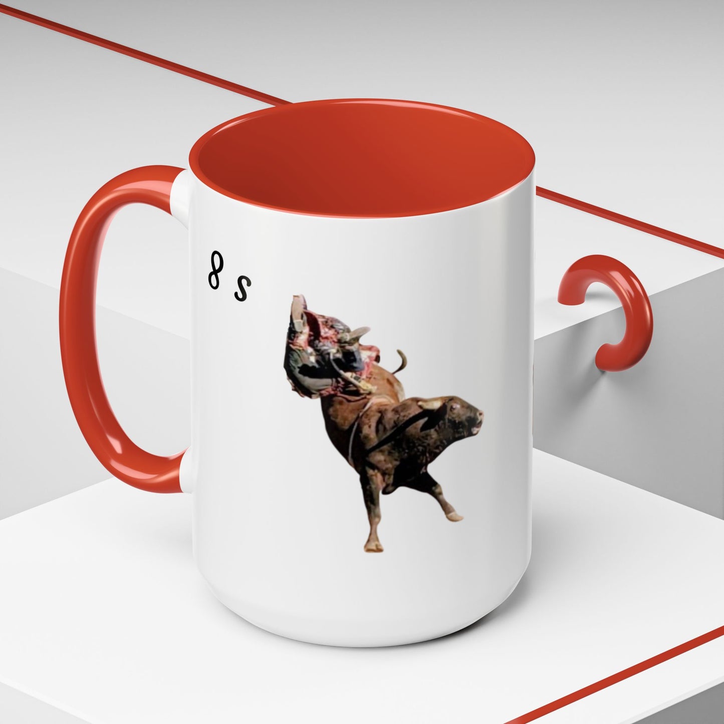 8 Second Rodeo Cowboy Ride Accent Coffee Mug — Rodeo Western Coffee Cup